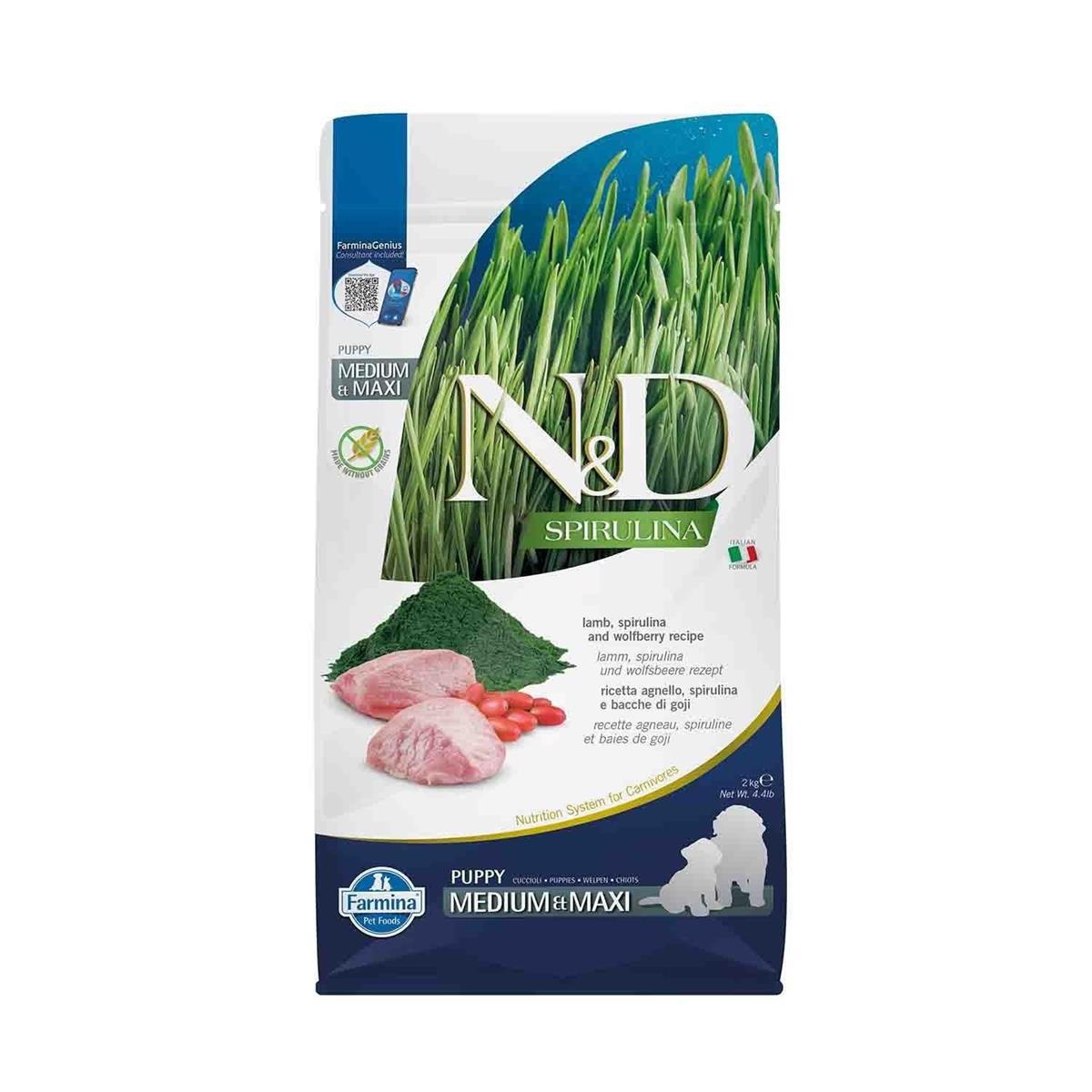 ND Spırulına Ve Kuzulu Medium Maxi Yavru Köpek Maması 2KG ND Spırulına Ve Kuzulu Medium Maxi Yavru Köpek Maması 2KG
