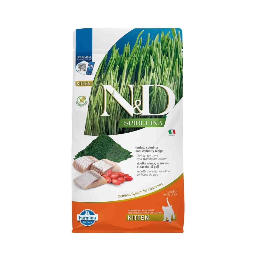 ND Spırulına Ve Ringa Balıklı Yavru Kedi Maması 1.5KG ND Spırulına Ve Ringa Balıklı Yavru Kedi Maması 1.5KG