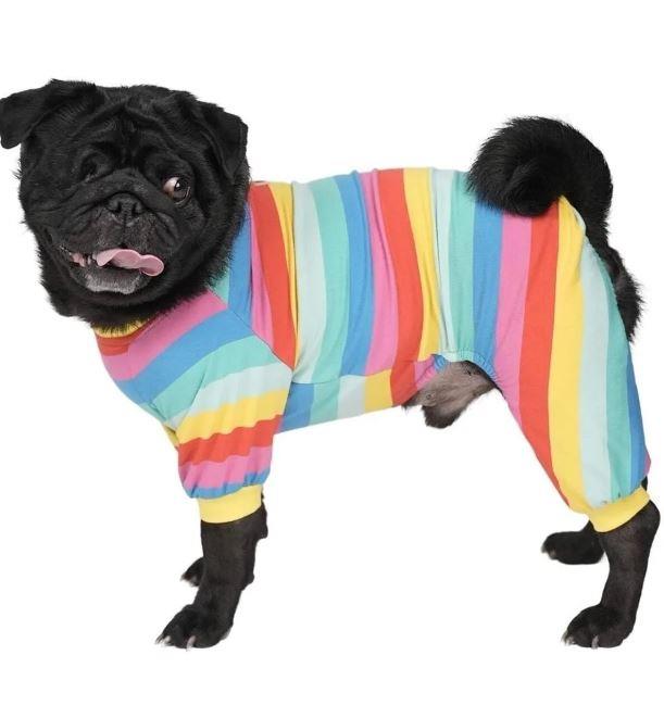 Pawstar Colorfit Rompers Renkli Kedi Köpek Penye Pijama Tulum